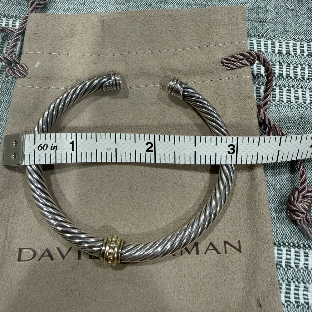 MULTIPLE David Yurman Silver Cable Cuff with Gold Accent - Picture 10 of 10